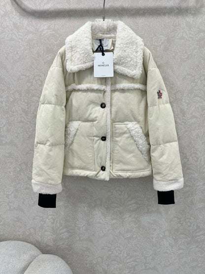 Mon 25fw New Splicing Eco-friendly Lambswool Down Jacket