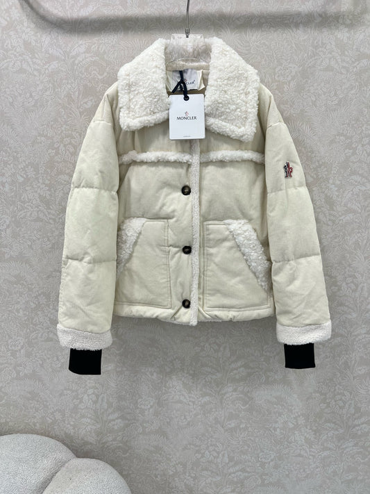 Mon 25fw New Splicing Eco-friendly Lambswool Down Jacket