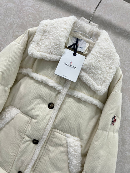 Mon 25fw New Splicing Eco-friendly Lambswool Down Jacket