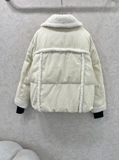 Mon 25fw New Splicing Eco-friendly Lambswool Down Jacket