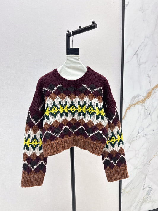 Ce 25 Vintage Graphic Crew Neck Wool Sweater