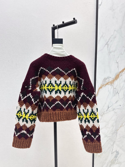 Ce 25 Vintage Graphic Crew Neck Wool Sweater