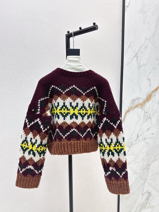 Ce 25 Vintage Graphic Crew Neck Wool Sweater