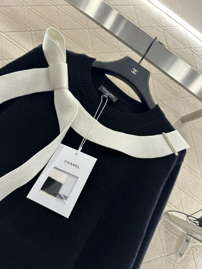 C 25 Bow Knit Cashmere Dress sweater