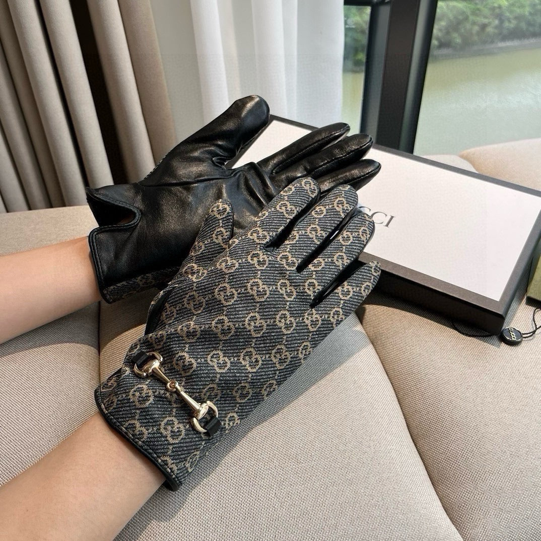 G 25 All-over logo sheepskin gloves