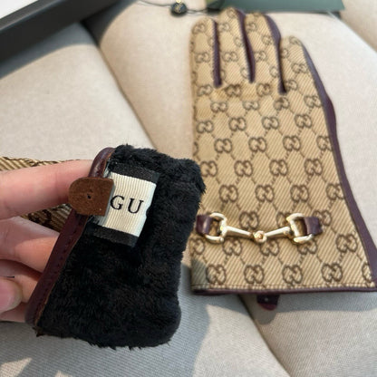 G 25 All-over logo sheepskin gloves