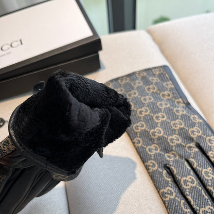 G 25 All-over logo sheepskin gloves