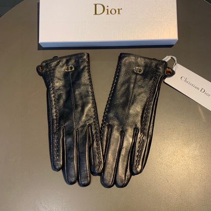 Di 25 Simple logo sheepskin gloves