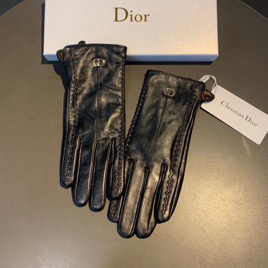 Di 25 Simple logo sheepskin gloves