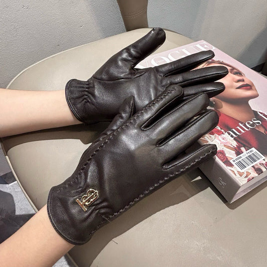 Bur 25 sheepskin gloves （BLACK/BROWN）