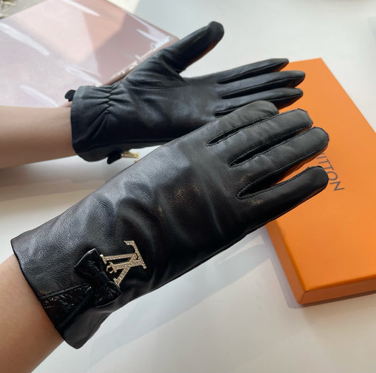 L 25 Bow-knot sheepskin gloves