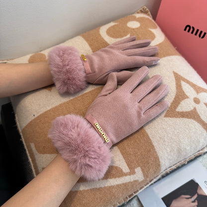 Mi 25 Lazy rabbit wool gloves(PURPLE/PINK)