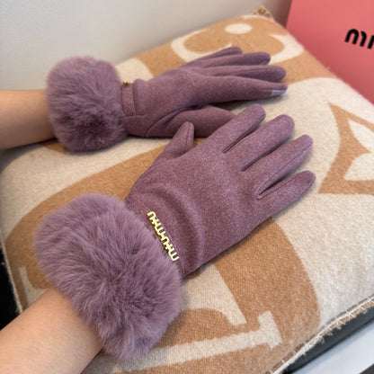 Mi 25 Lazy rabbit wool gloves(PURPLE/PINK)