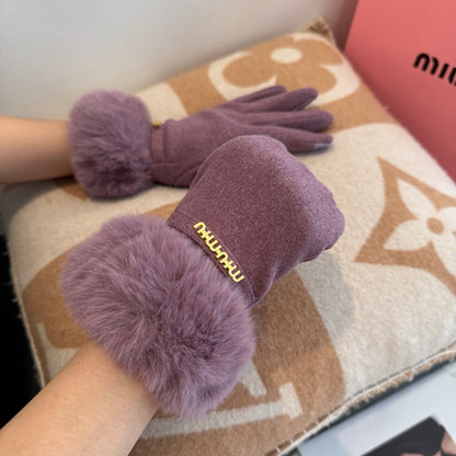 Mi 25 Lazy rabbit wool gloves(PURPLE/PINK)