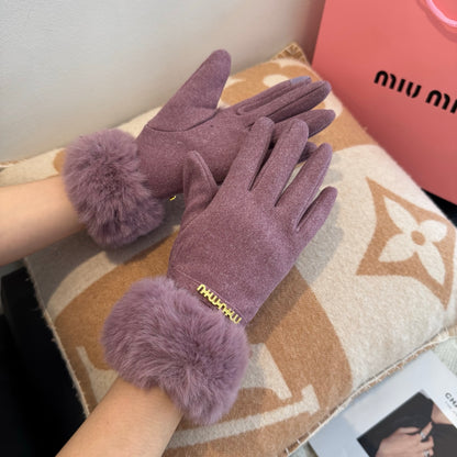 Mi 25 Lazy rabbit wool gloves(PURPLE/PINK)