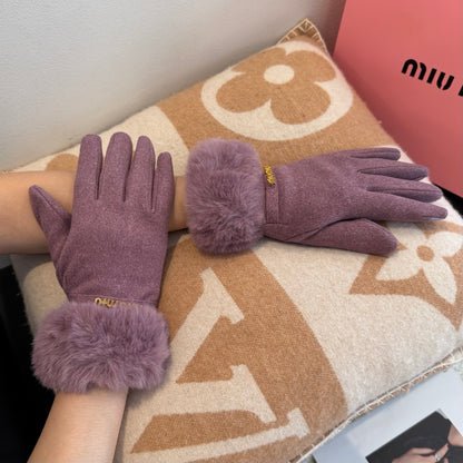 Mi 25 Lazy rabbit wool gloves(PURPLE/PINK)