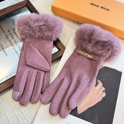 Mi 25 Lazy rabbit wool gloves(PURPLE/PINK)