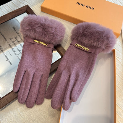 Mi 25 Lazy rabbit wool gloves(PURPLE/PINK)
