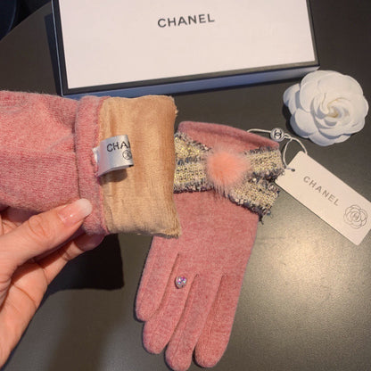 C 25 Bow wool gloves(BLACK/GRAY/PINK)