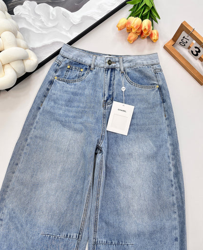 C 25 wide-leg jeans with logo at waist