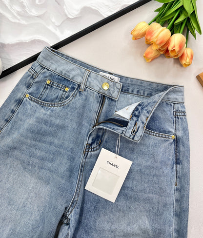 C 25 wide-leg jeans with logo at waist