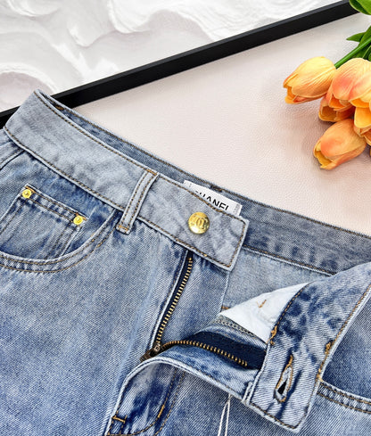 C 25 wide-leg jeans with logo at waist