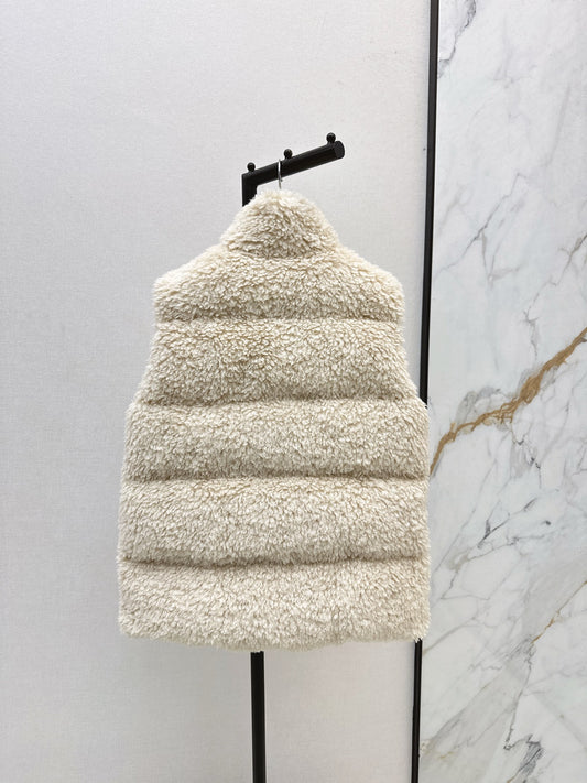 Mon 25 Lambswool down vest jacket(BEIGI/BLACK)