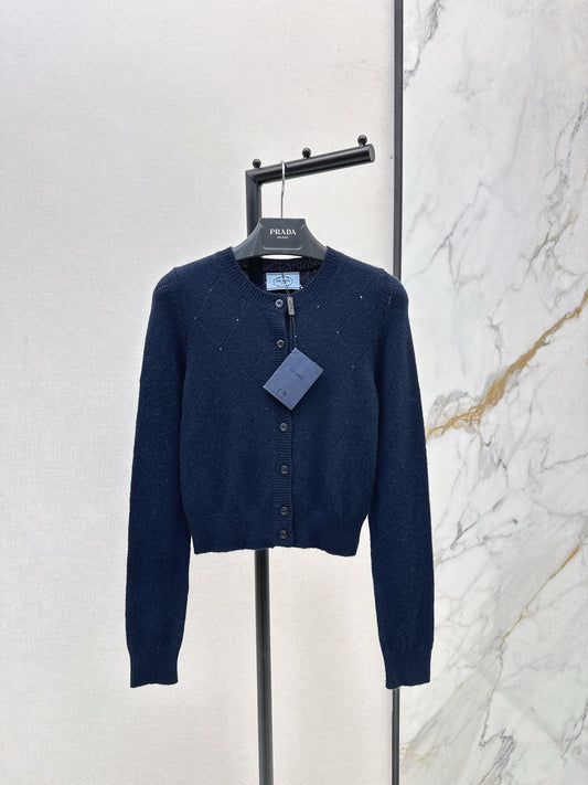 Mi 25 Diagonal zipper lapel knitted cashmere sweater