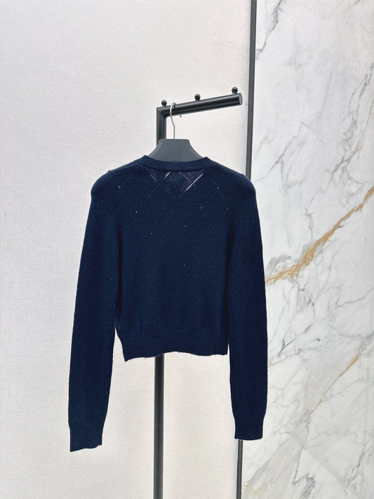 Mi 25 Diagonal zipper lapel knitted cashmere sweater
