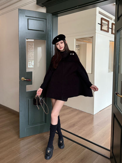 Di 25 Double-faced wool cape coat