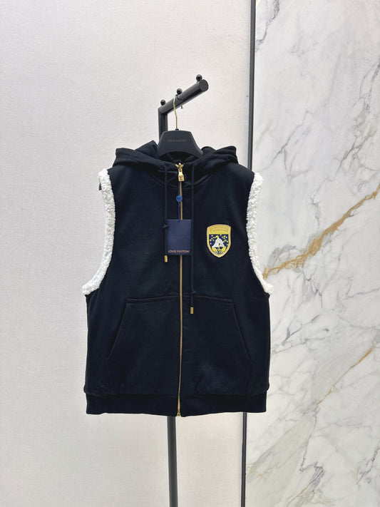 L 25 Reversible Hooded Teddy Bear Vest Jacket