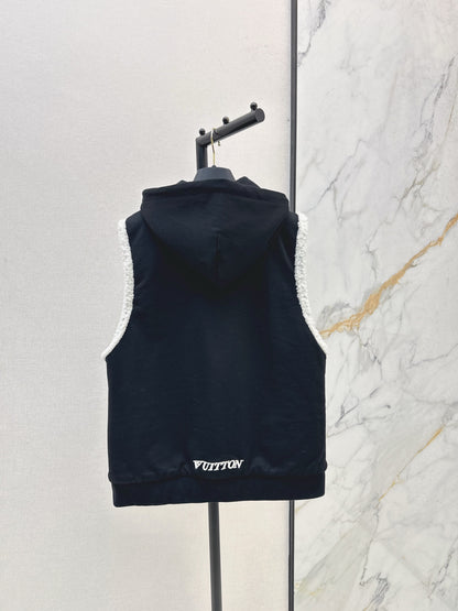 L 25 Reversible Hooded Teddy Bear Vest Jacket