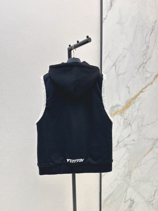 L 25 Reversible Hooded Teddy Bear Vest Jacket