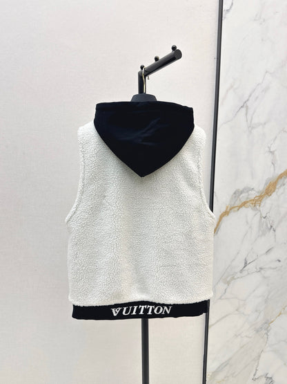 L 25 Reversible Hooded Teddy Bear Vest Jacket