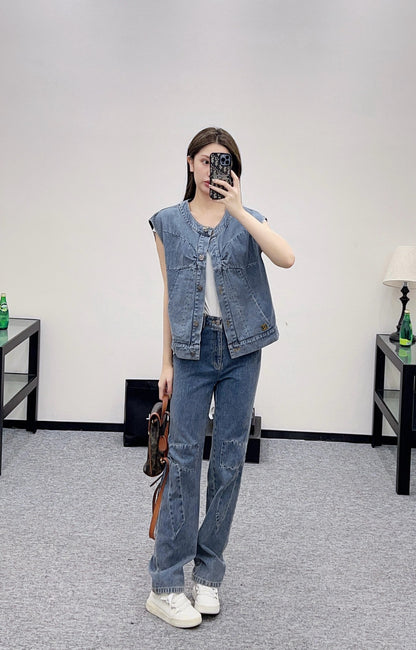 C 25 Butterfly Denim Pants