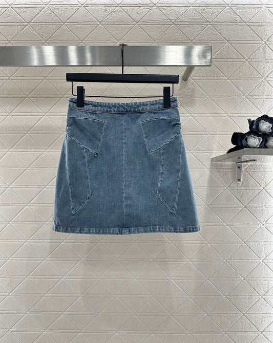 C 25 Bow Denim Skirt
