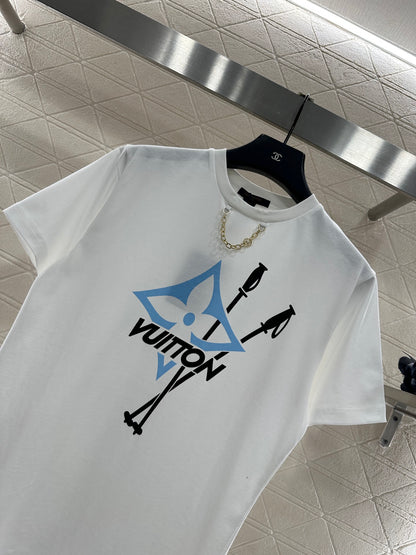 L 25 Chain Print Short Sleeves