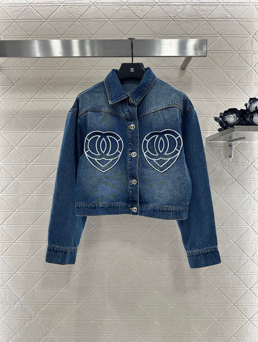 C 25 Heart logo denim jacket
