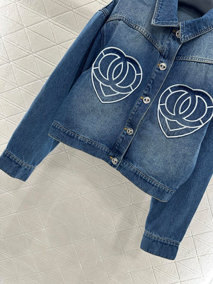 C 25 Heart logo denim jacket