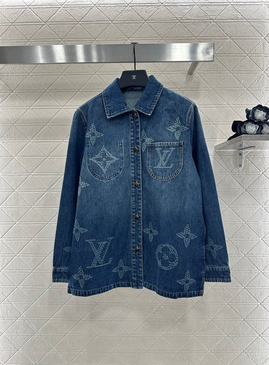 L 25 Laser printed denim shirt