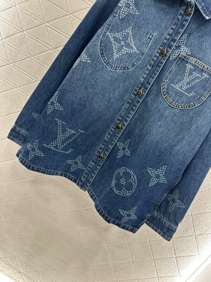 L 25 Laser printed denim shirt