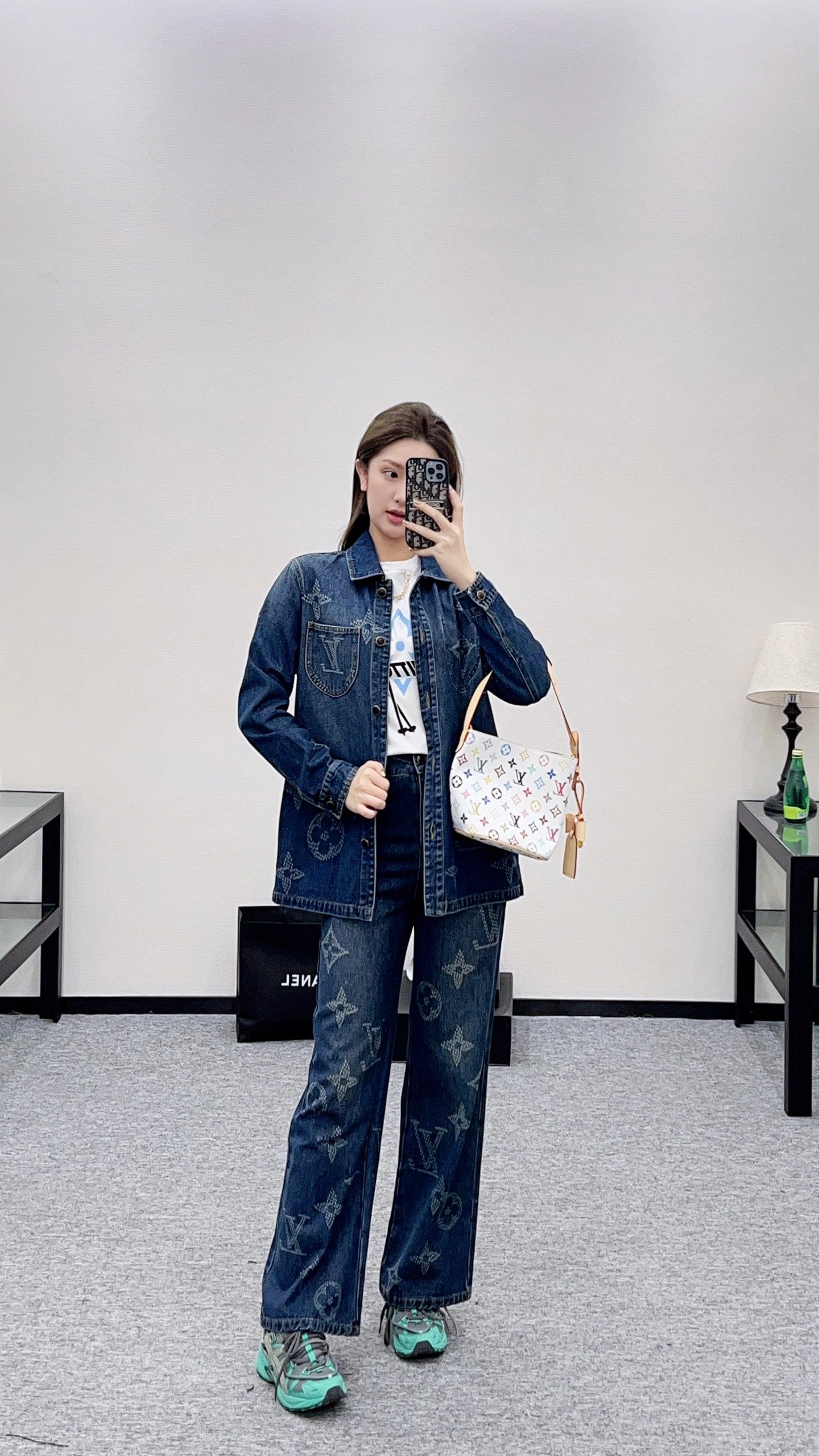 L 25 Laser printed denim shirt