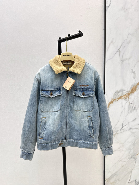 Mi 25 Lambswool collar denim jacket