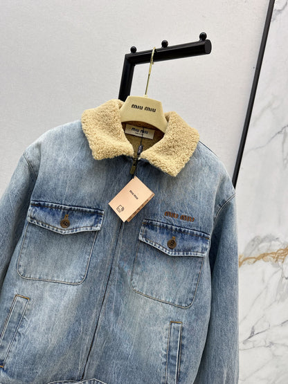 Mi 25 Lambswool collar denim jacket