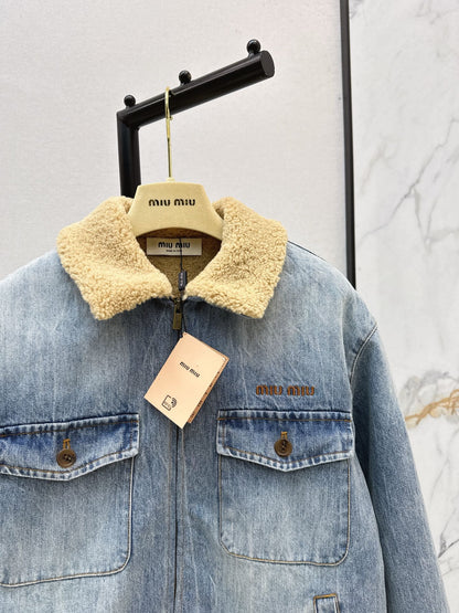 Mi 25 Lambswool collar denim jacket