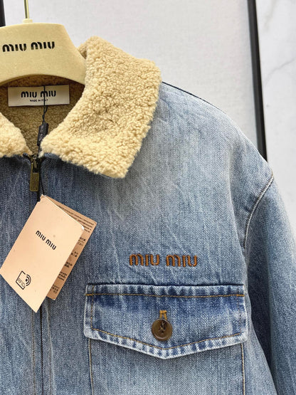Mi 25 Lambswool collar denim jacket