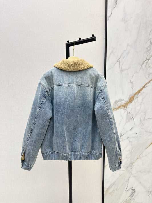 Mi 25 Lambswool collar denim jacket