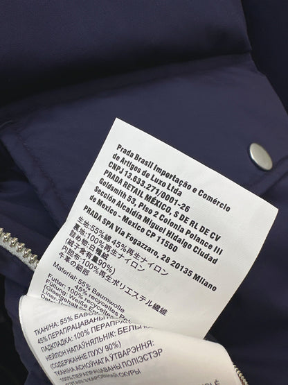 Pr 25 hooded long down jacket(NAVY/WHITE)