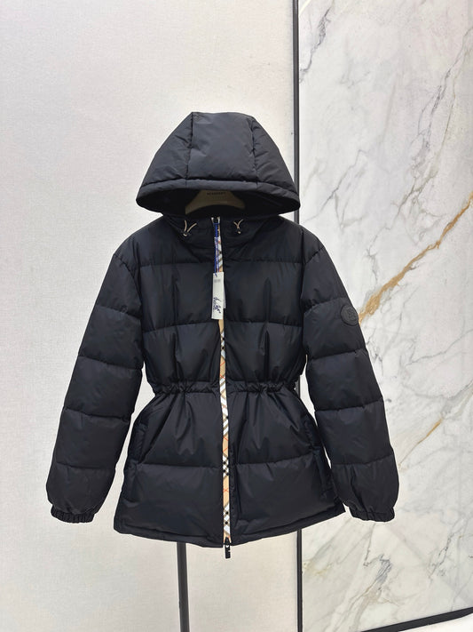 Bur 25 Vintage Check Hooded Down Jacket(BLACK/GREEN)