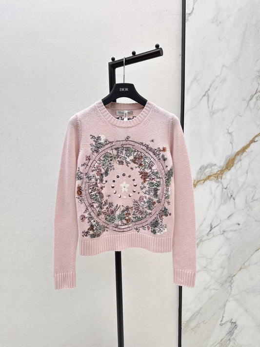 Di 25 Floral embroidered cashmere sweater
